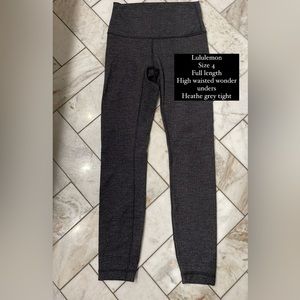 Lululemon athletica wunder unders Heather grey size 4